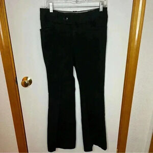Banana Republic Martin Fit Trouser Pant Women 6 Black Wide Leg Stretch Low Rise